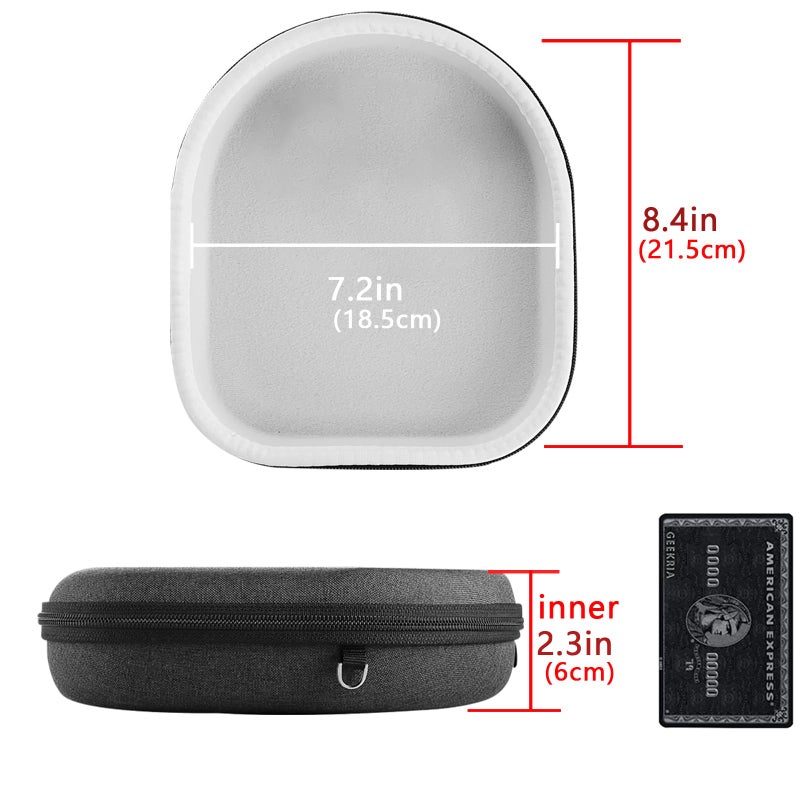 Geekria حافظة سماعات جيكريا شيلد متوافقة مع JBL Tune 760NC/750NC/720BT، Live 770NC، حقيبة سفر صلبة بديلة مع تخزين كابل (رمادي داكن) - Image 4